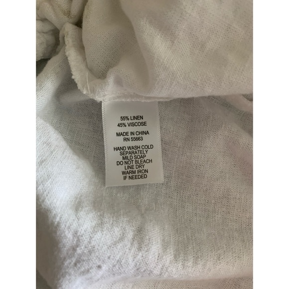 Cynthia Rowley White Linen Blend Wide Leg Pants Women’s Size 1X - Picture 3 of 4